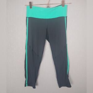 Lululemon Race With Grace Crop Leggings Soot / Bali Breeze Size 4 (Flaws)